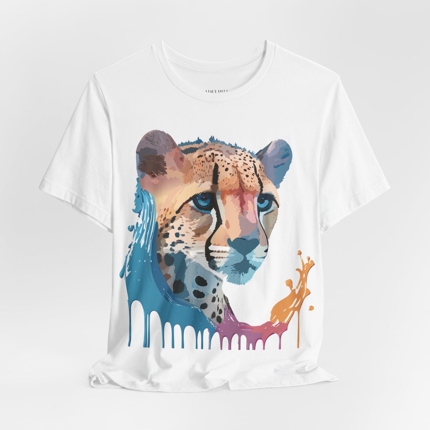 Natural Cotton Tee Shirt with Cheetah