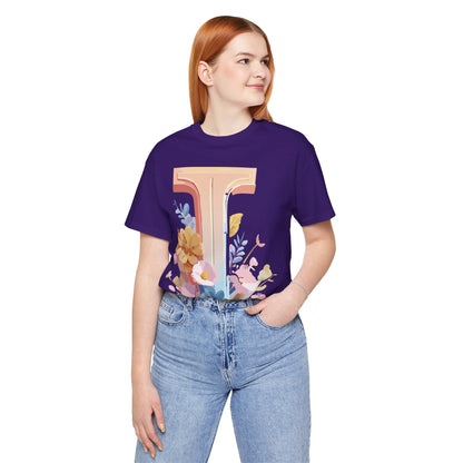 Natural Cotton Tee Shirt - Letters Collection - I Printify