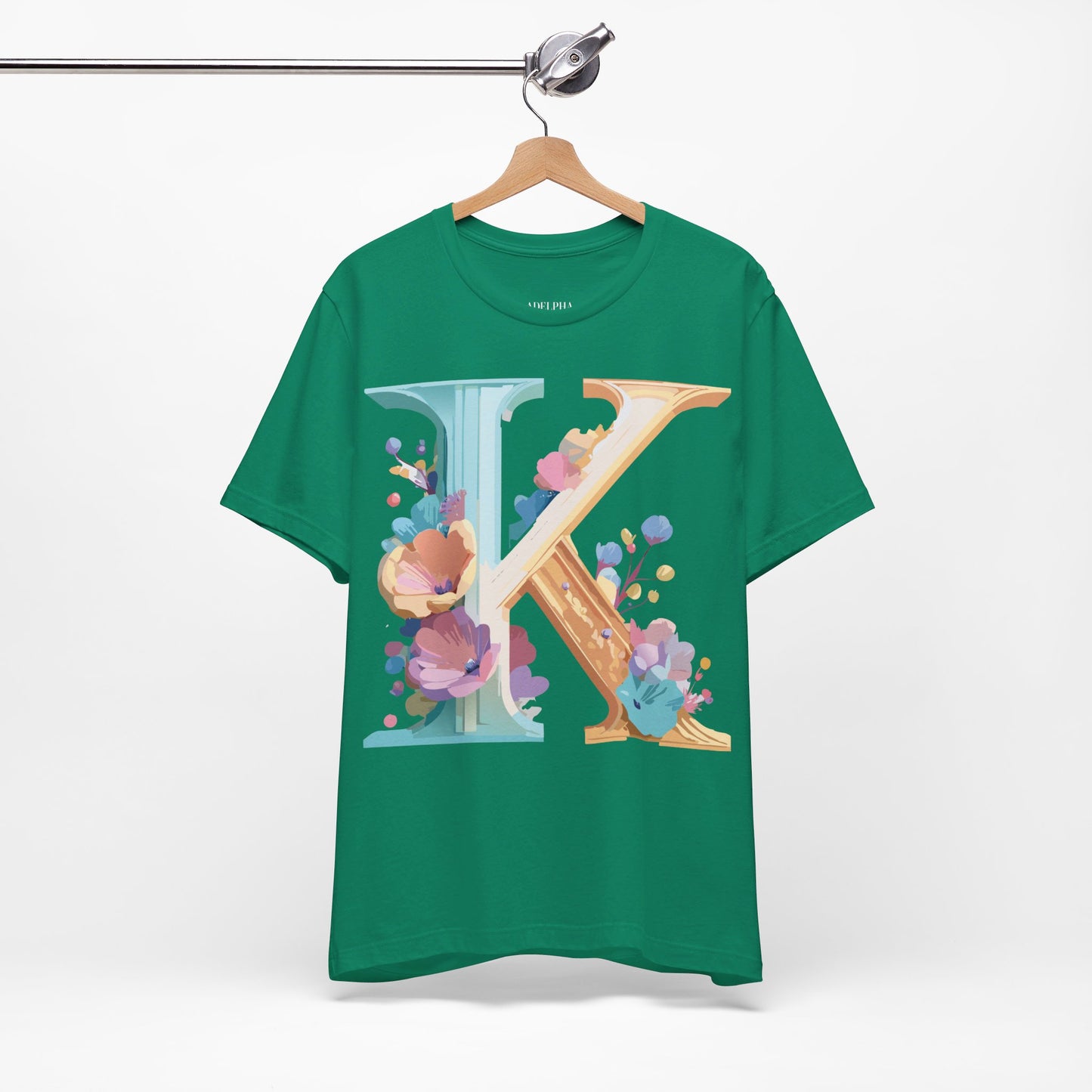 Natural Cotton Tee Shirt - Letters Collection - K