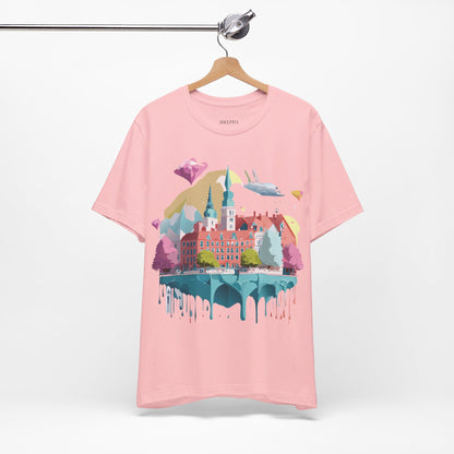 Natural Cotton Tee Shirt - Beautiful Places Collection - Warnemünde and Rostock - Germany Printify