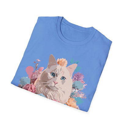 Cat Shirt Unisex Short Sleeve Cat Tee Kitten Design Gildan Softstyle 64000 Tee