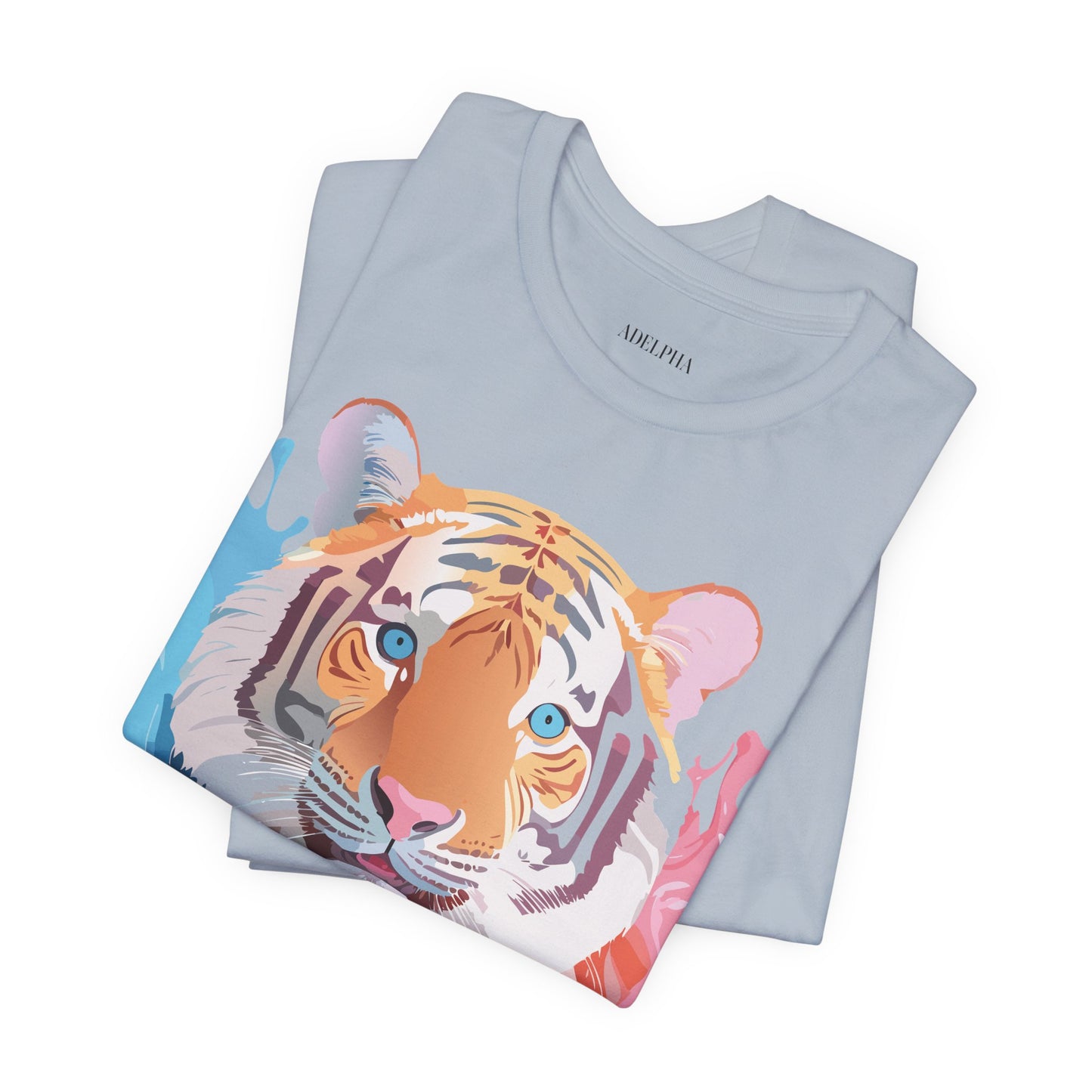 Natural Cotton Tee Shirt with Tiger