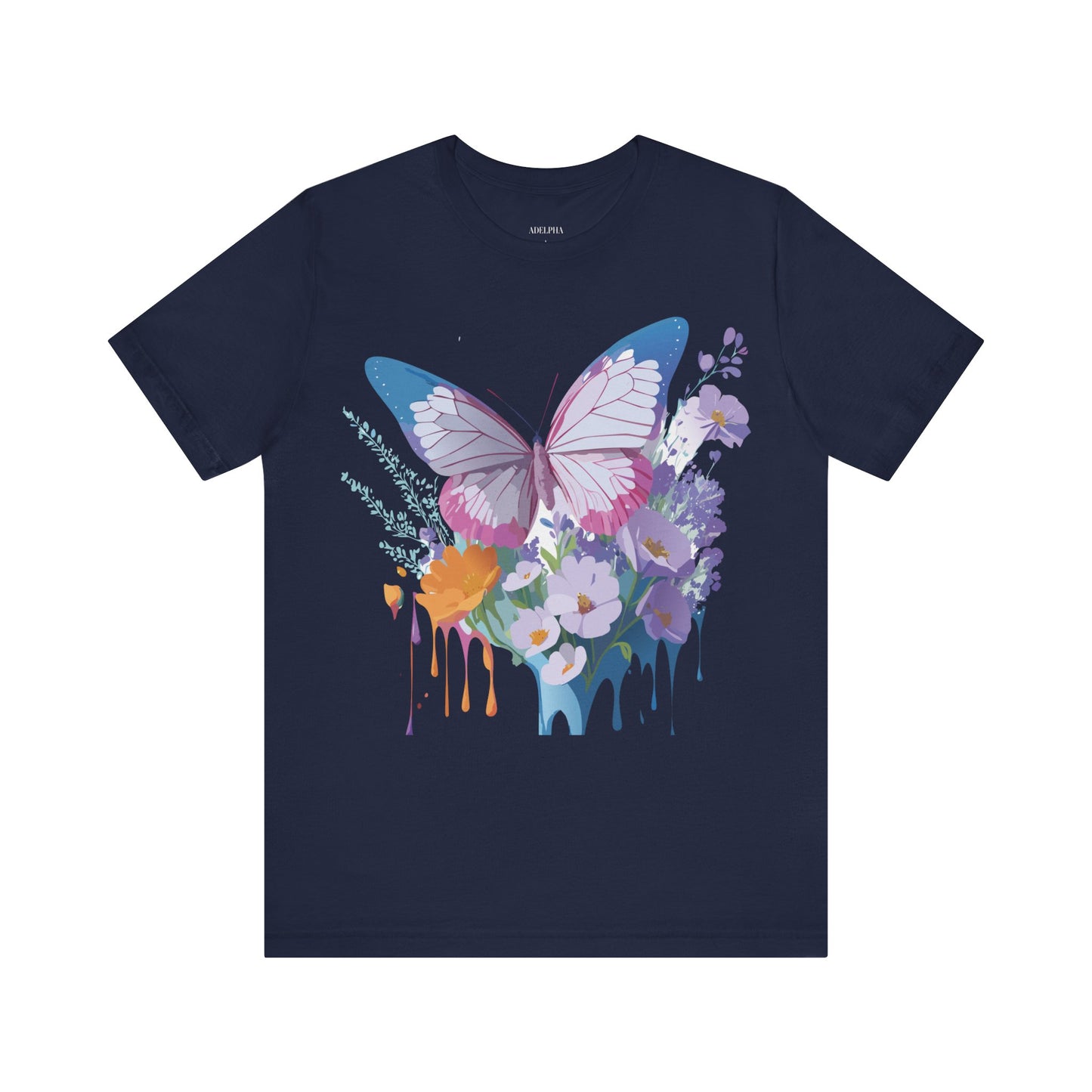 Natural Cotton Tee Shirt with Butterfly