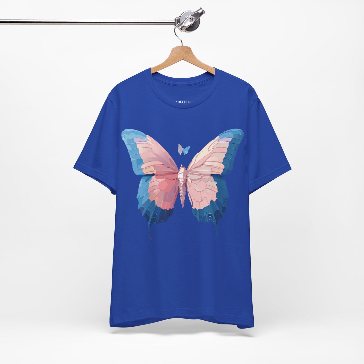 Natural Cotton Tee Shirt with Butterfly