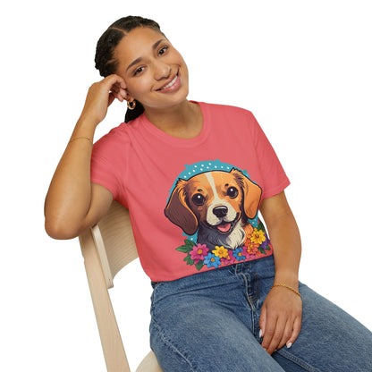 Dog Shirt Unisex Animal Tee Softstyle Cotton Ring Spun Comfort