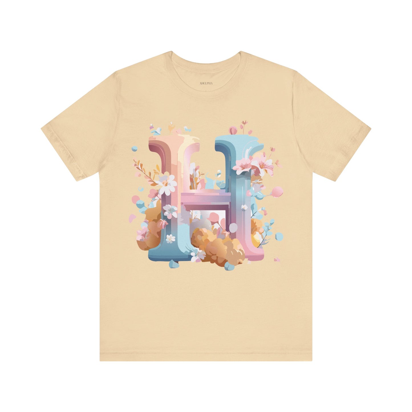 Natural Cotton Tee Shirt - Letters Collection - H