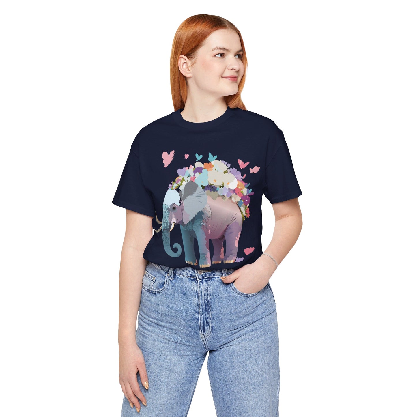 T-Shirt aus natürlicher Baumwolle mit Elefant