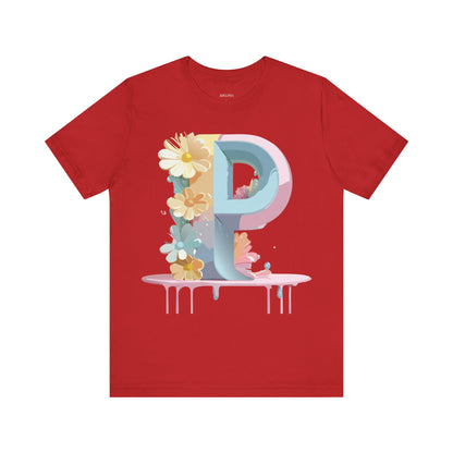 Natural Cotton Tee Shirt - Letters Collection - P Printify