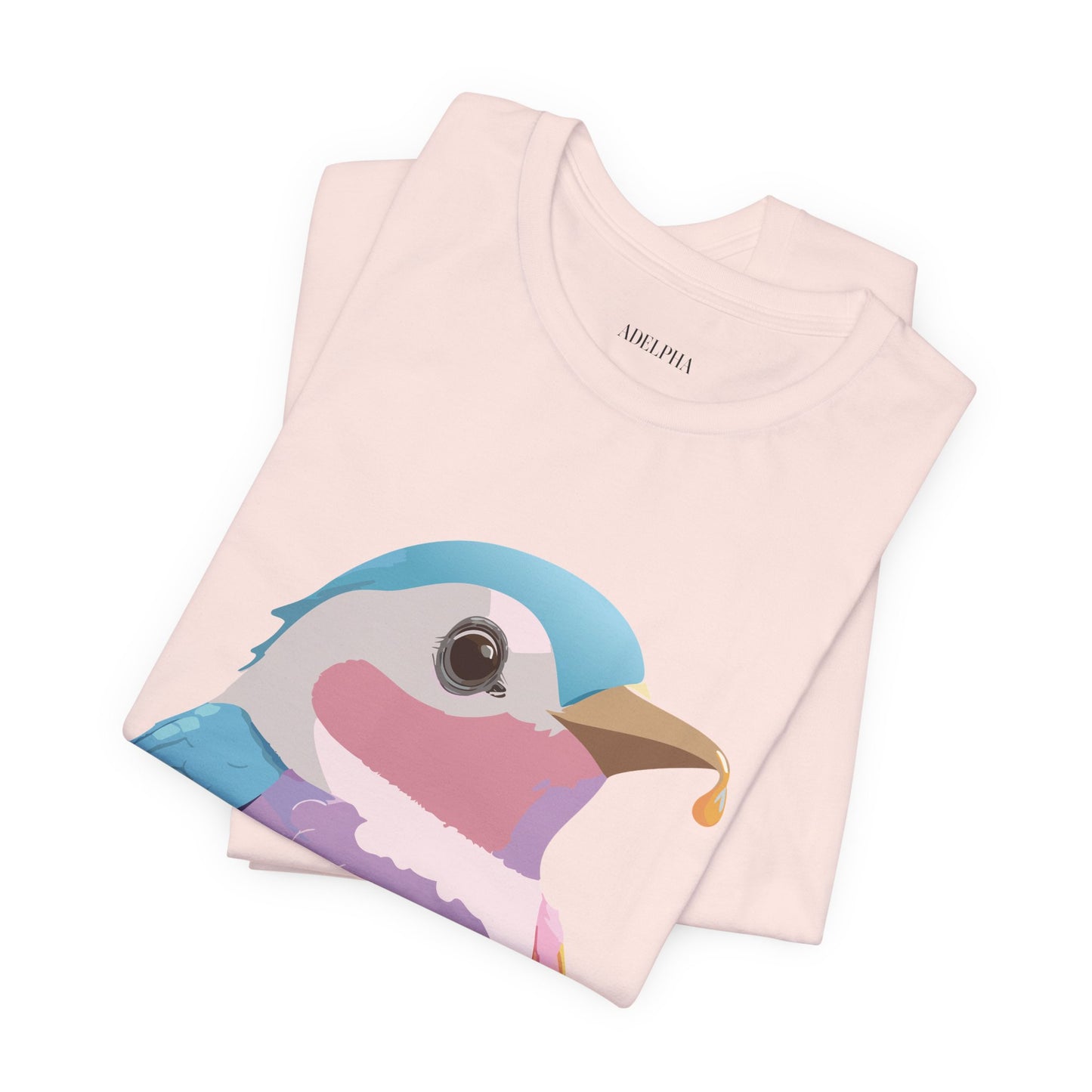 Natural Cotton Tee Shirt with Bird