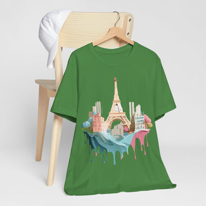 Natural Cotton Tee Shirt - Beautiful Places Collection - Paris Printify