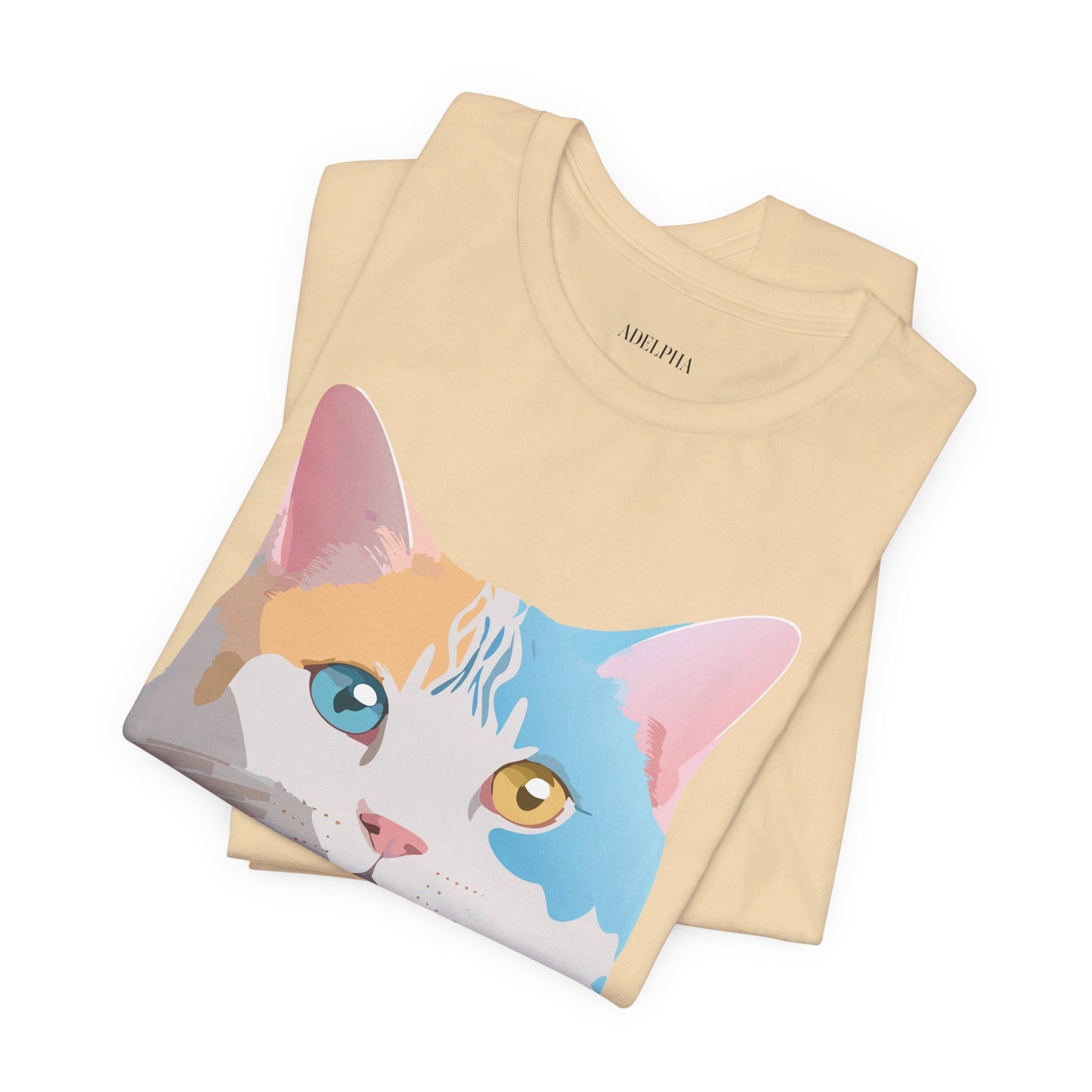 T-Shirt aus natürlicher Baumwolle mit Katze