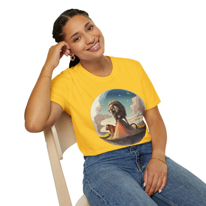 Lion Graphic T Shirt Unisex Softstyle 64000 Gildan 100 Percent Cotton Tee