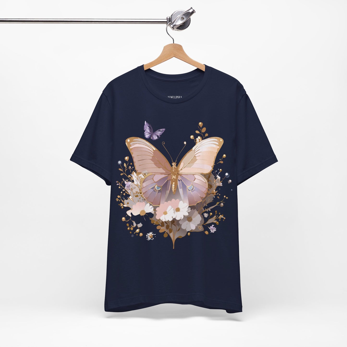 T-shirt en coton naturel avec papillon