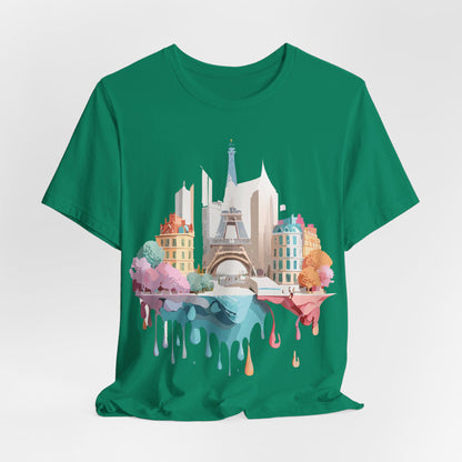 Natural Cotton Tee Shirt - Beautiful Places Collection - Paris Printify