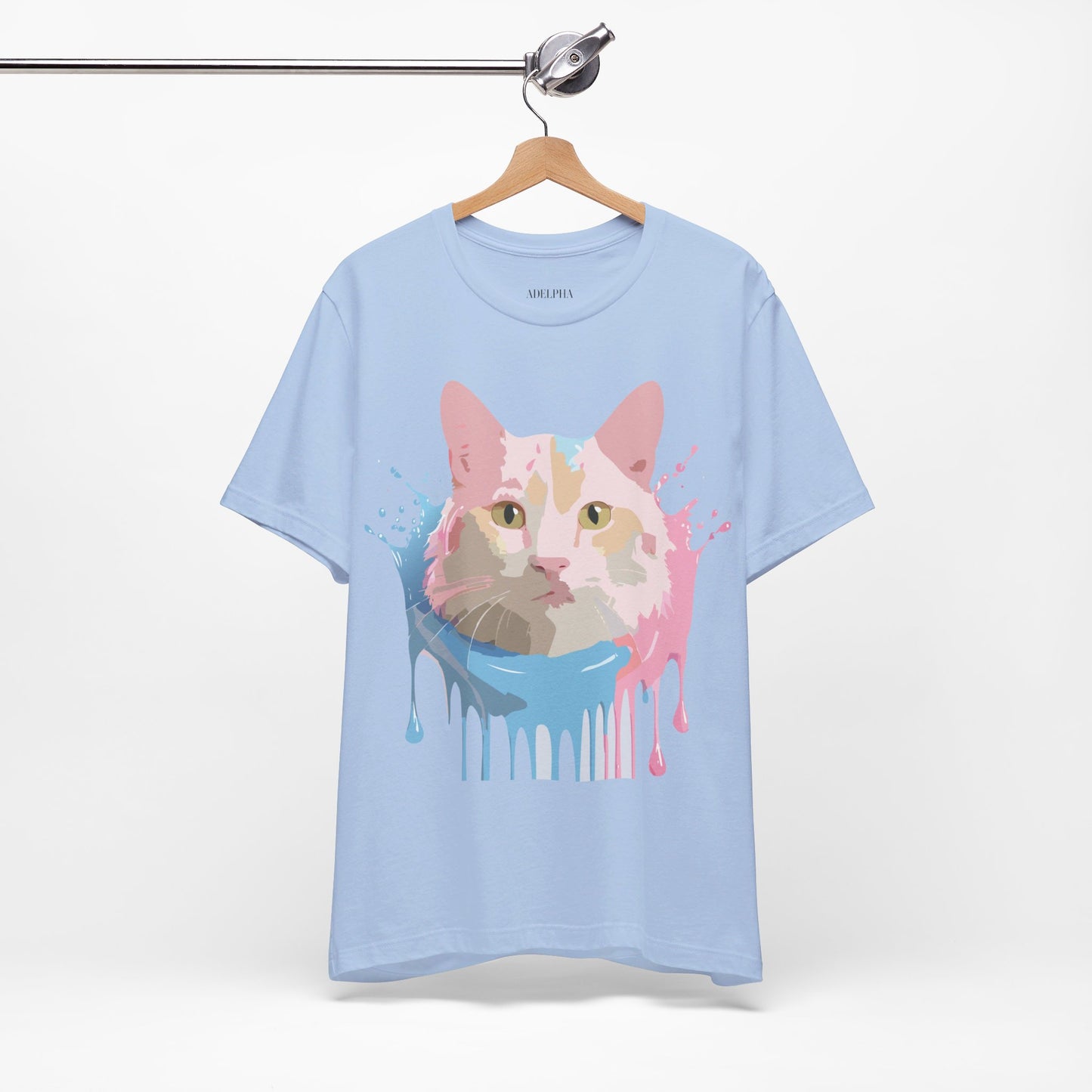 Natural Cotton Tee Shirt with Cat