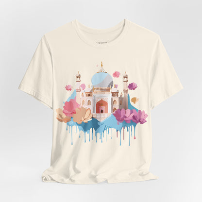 Natural Cotton Tee Shirt - Taj Mahal, India Printify