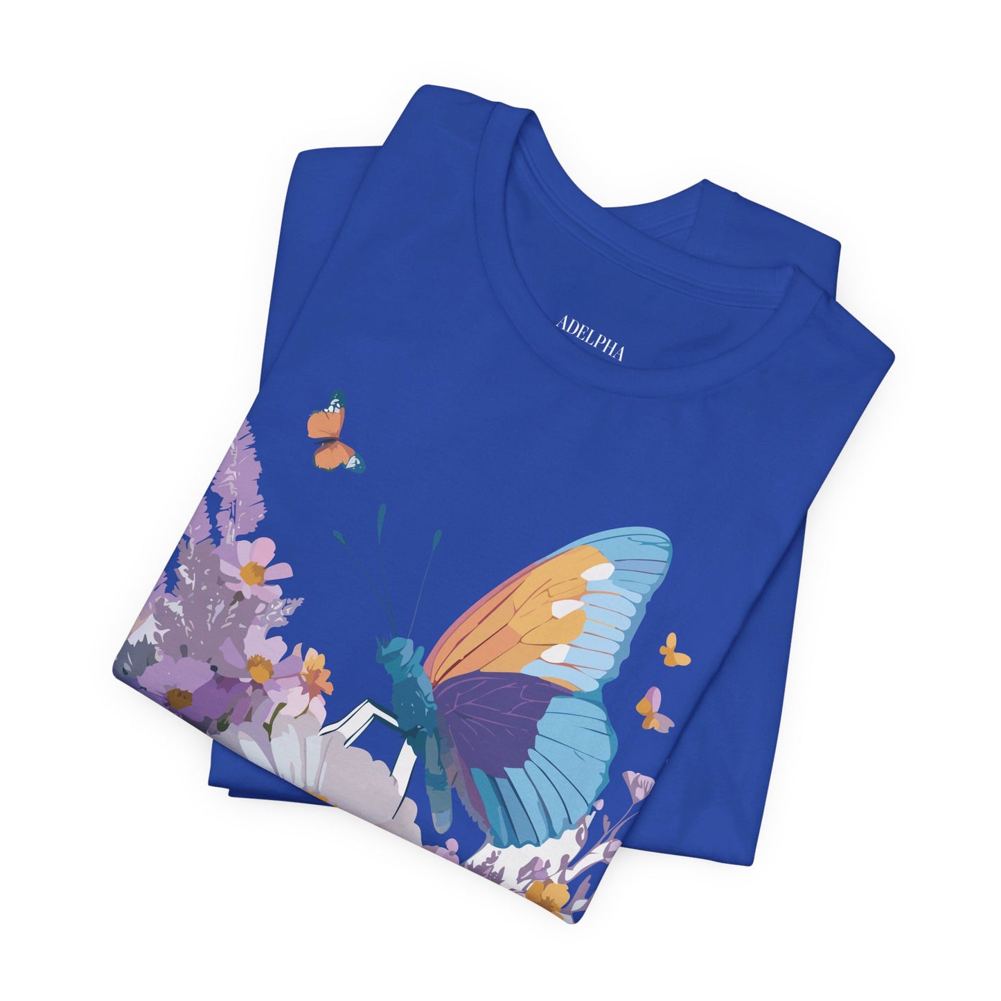 Natural Cotton Tee Shirt with Butterfly