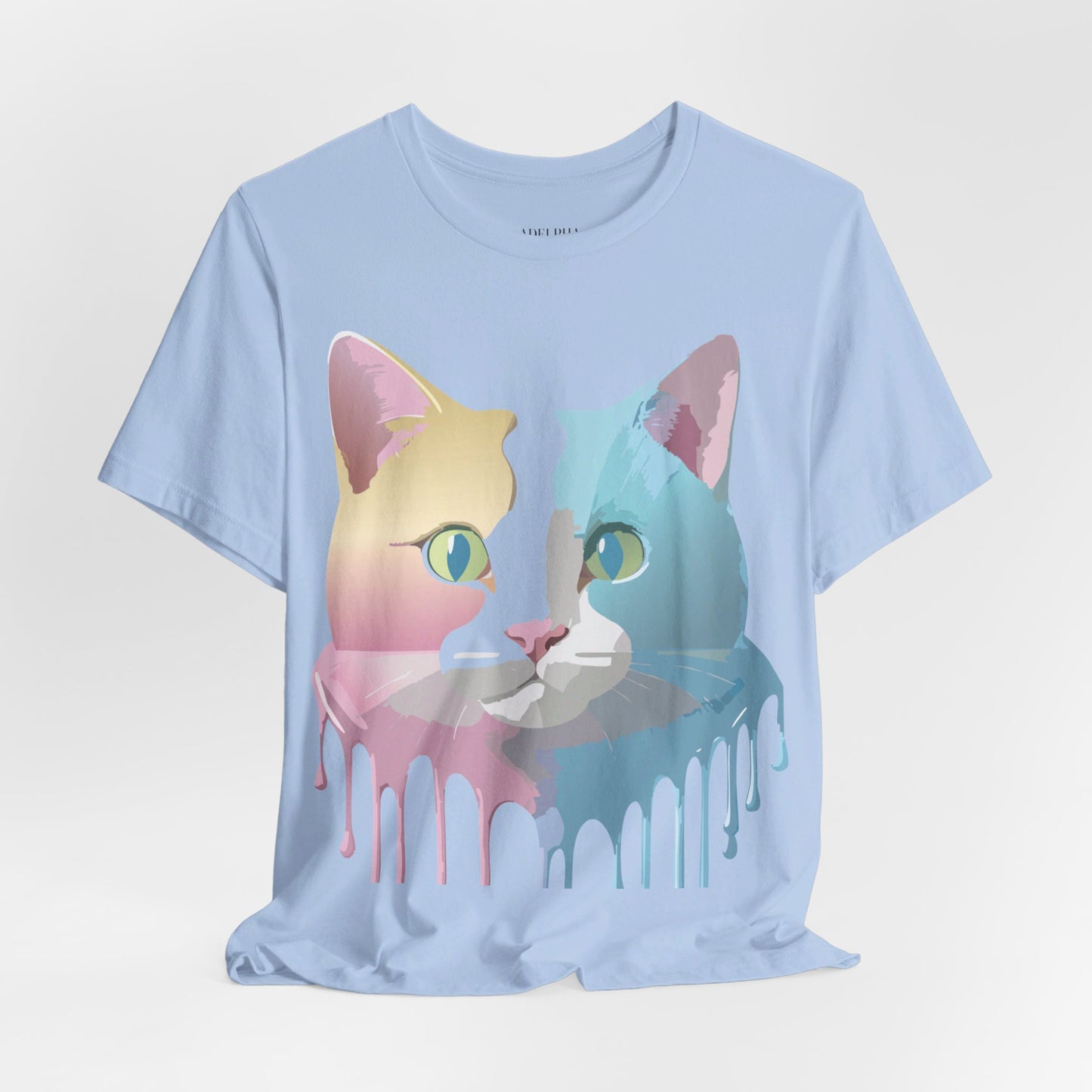 Natural Cotton Tee Shirt with Cat