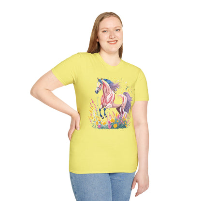 Horse Shirt Unisex Tee Animal Print Gildan Softstyle 64000 Ring Spun Cotton
