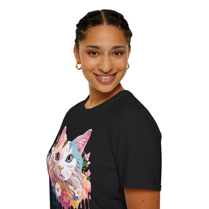 Cat Shirt Unisex Softstyle Tee 100 Percent Ring Spun Cotton Kitten Tee