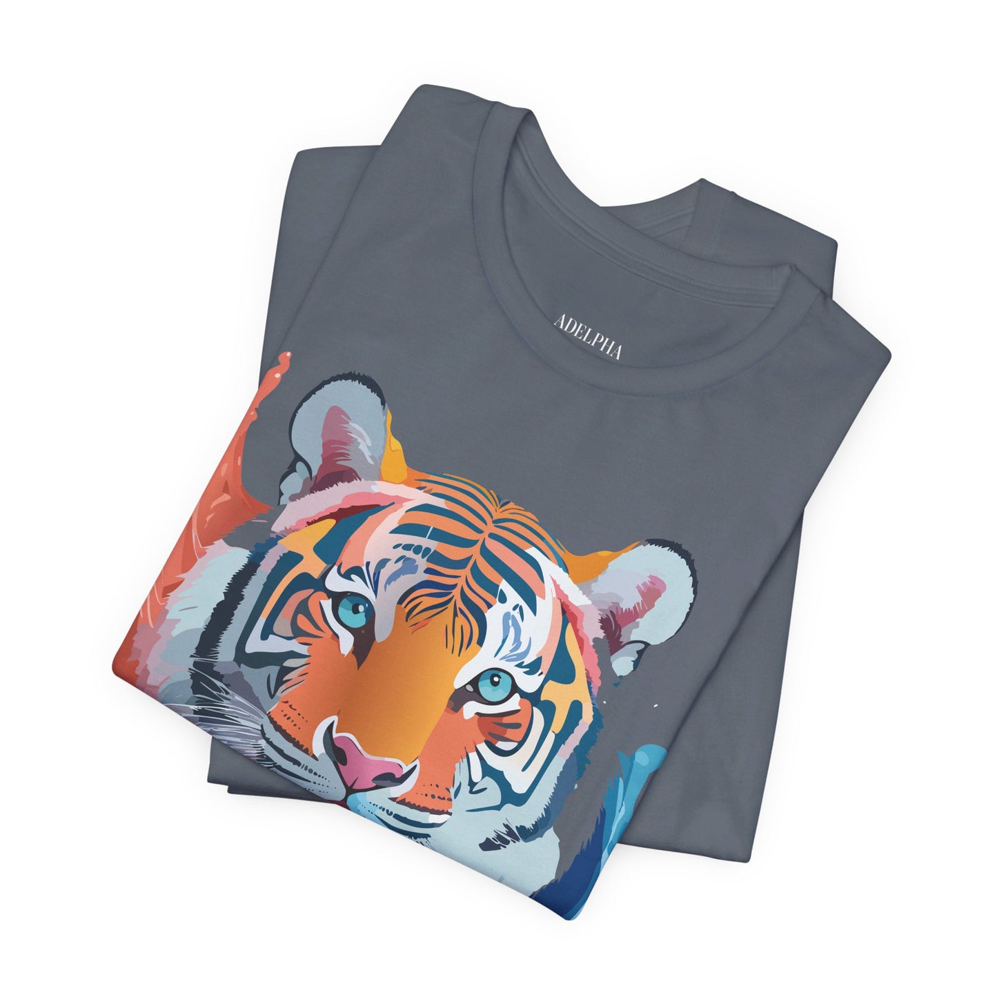 Natural Cotton Tee Shirt with Tiger