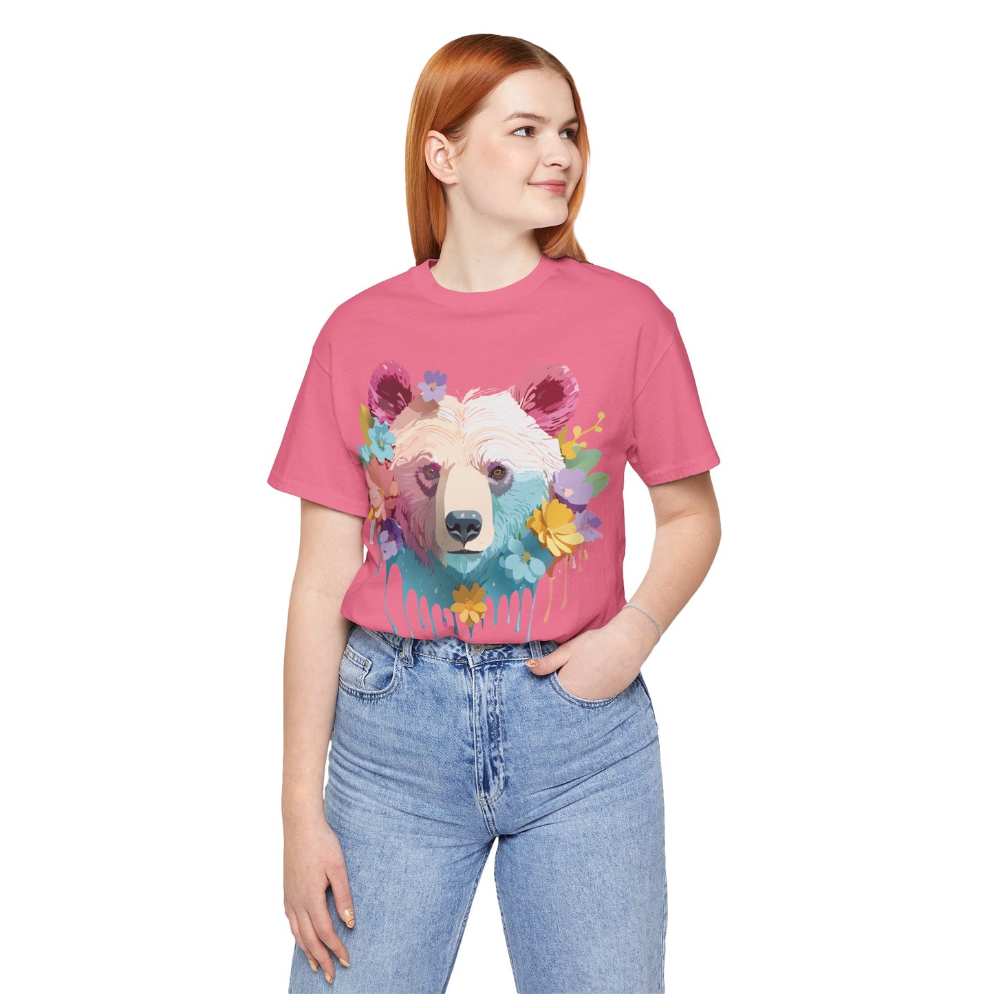 Natural Cotton Tee Shirt with Bear