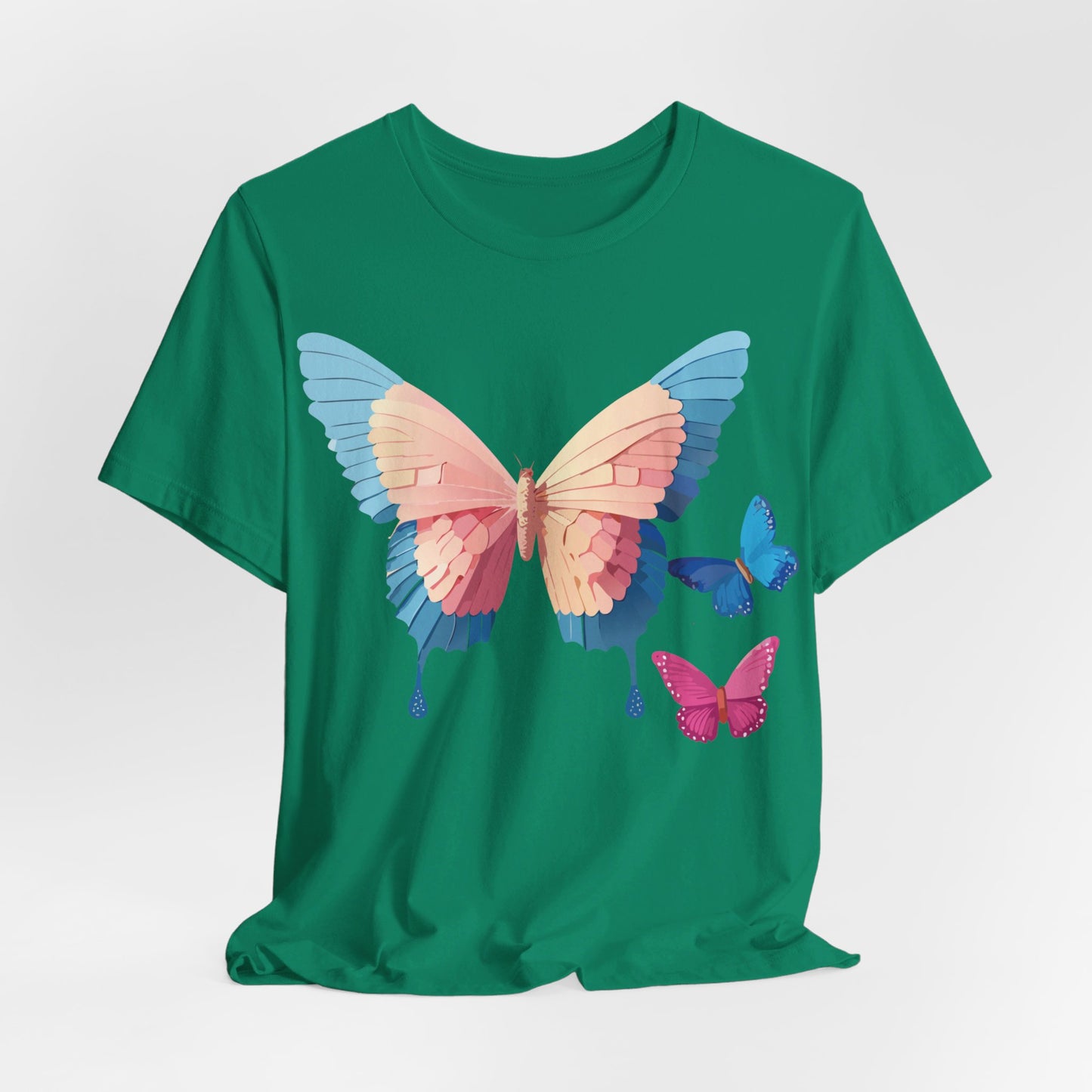 T-Shirt aus natürlicher Baumwolle mit Schmetterling