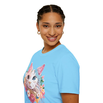 Cat Shirt Unisex Softstyle Tee 100 Percent Ring Spun Cotton Kitten Tee