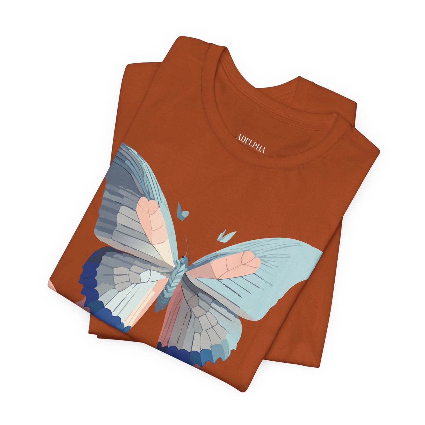 Natural Cotton Tee Shirt with Butterfly