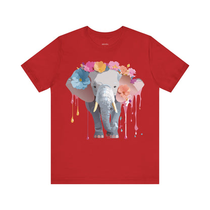 Natural Cotton Tee Shirt with Elephant Printify