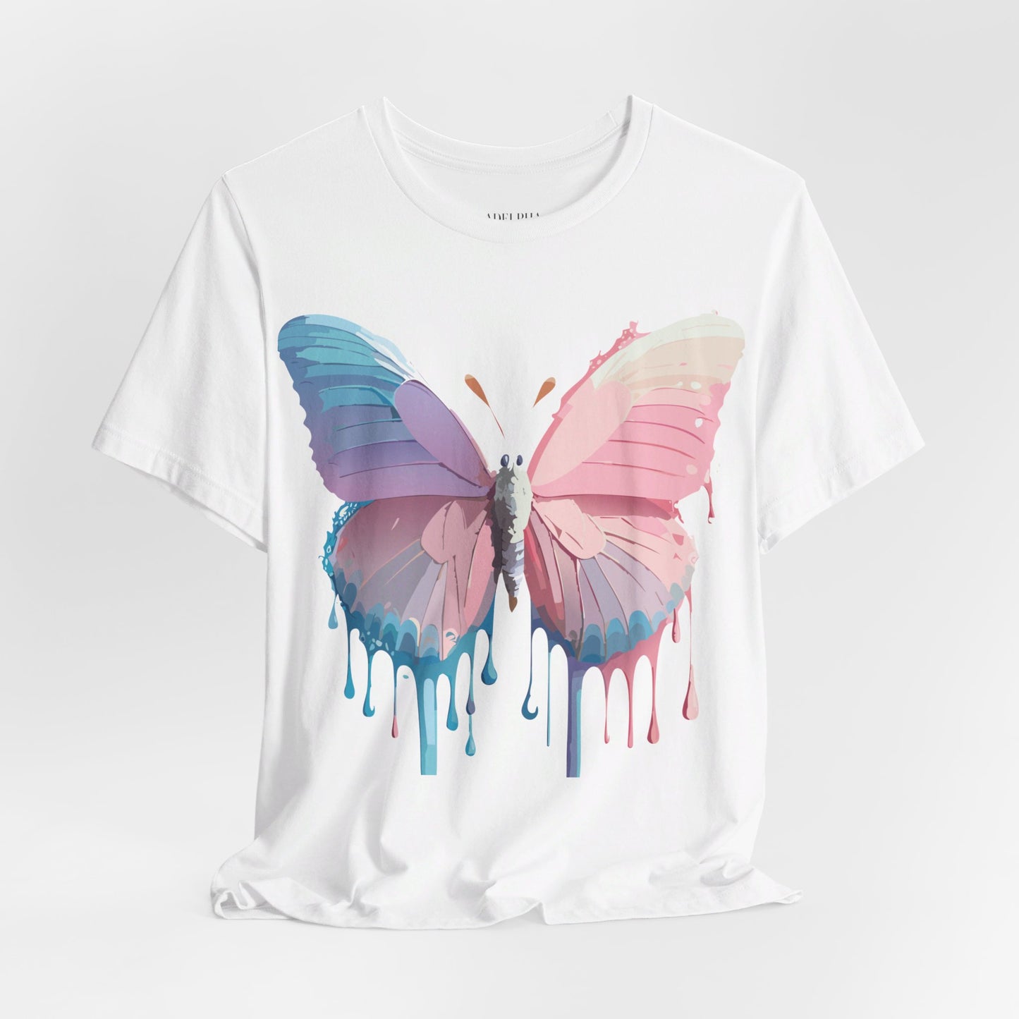 Natural Cotton Tee Shirt with Butterfly