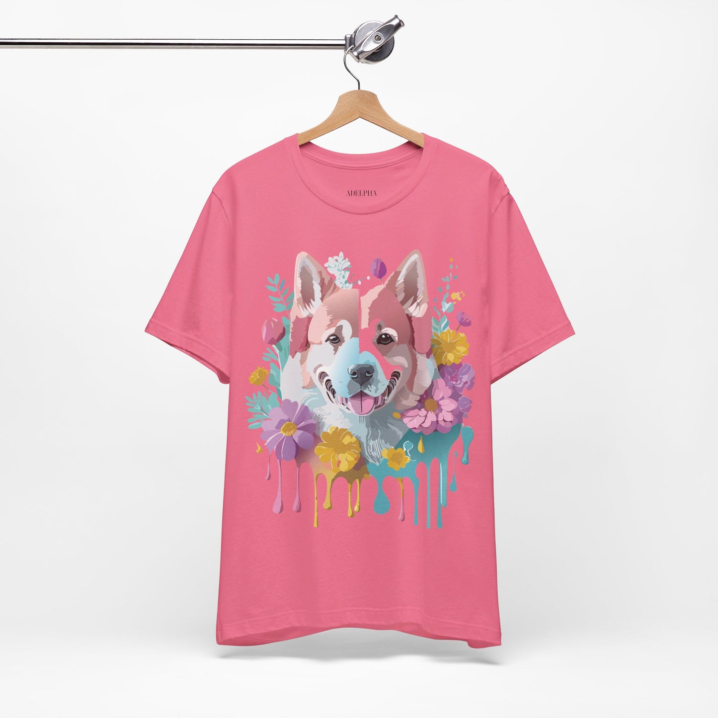 Natural Cotton Tee Shirt with Dog