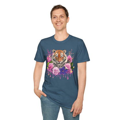 Tiger Print Shirt Unisex Animal Tee Softstyle Gildan 64000 Cotton