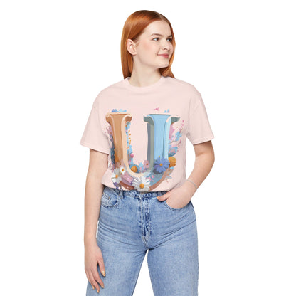 Natural Cotton Tee Shirt - Letters Collection - U Printify