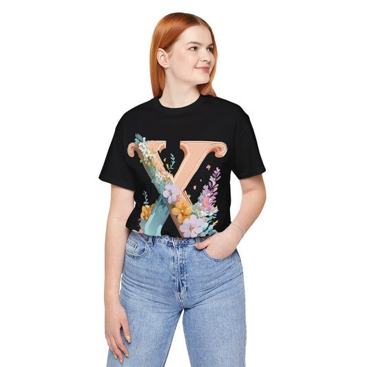 Natural Cotton Tee Shirt - Letters Collection - X Printify