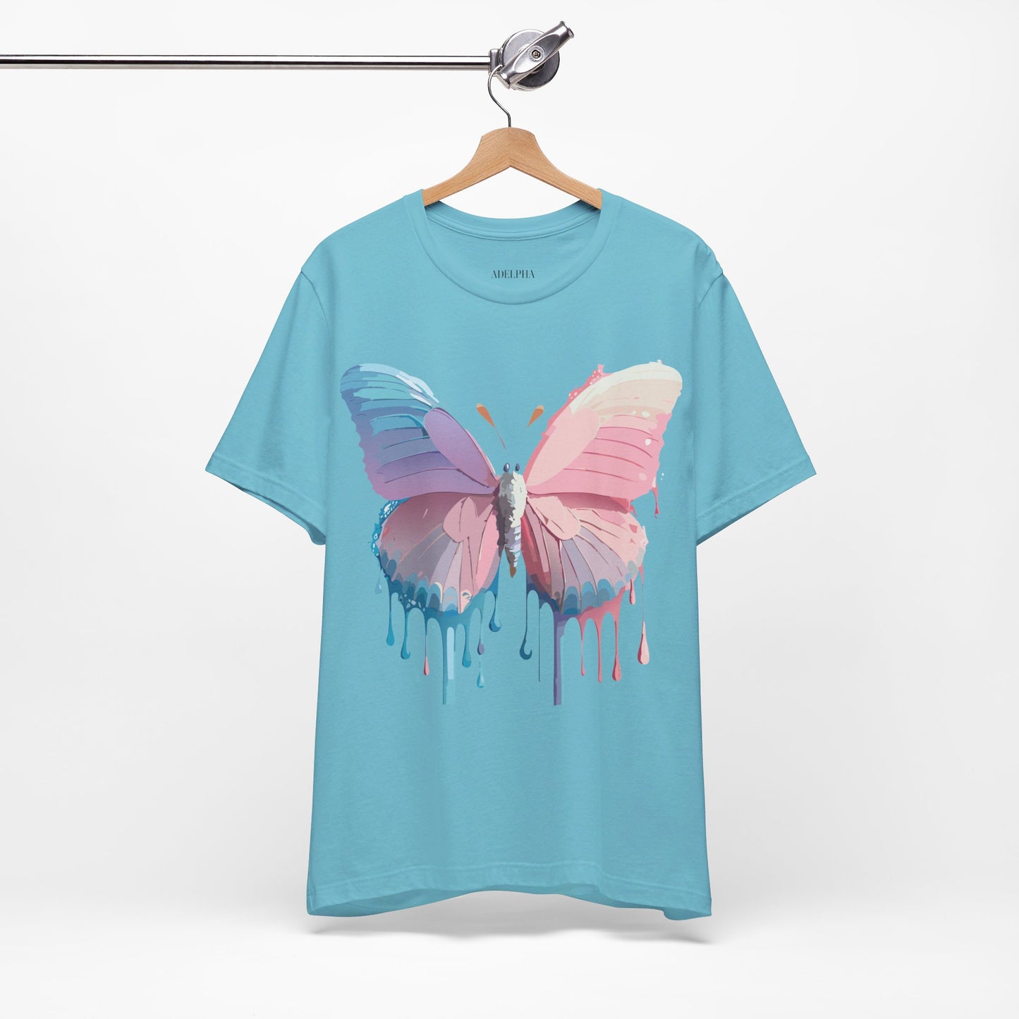 Natural Cotton Tee Shirt with Butterfly