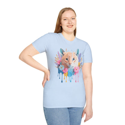 Unisex Cat Shirt Softstyle Tee 100 Percent Ring Spun Cotton Gildan 64000