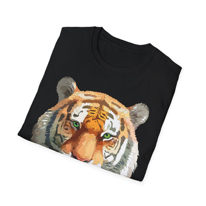 Tiger Print Shirt Unisex Animal Tee Gildan Softstyle 64000 Cotton Comfort