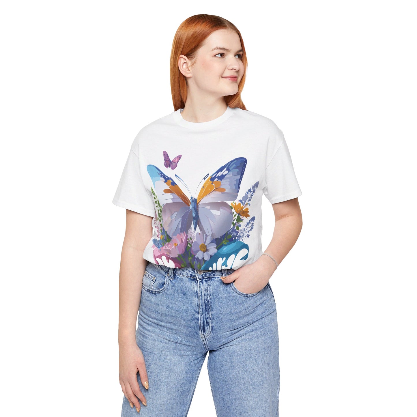 T-shirt en coton naturel avec papillon