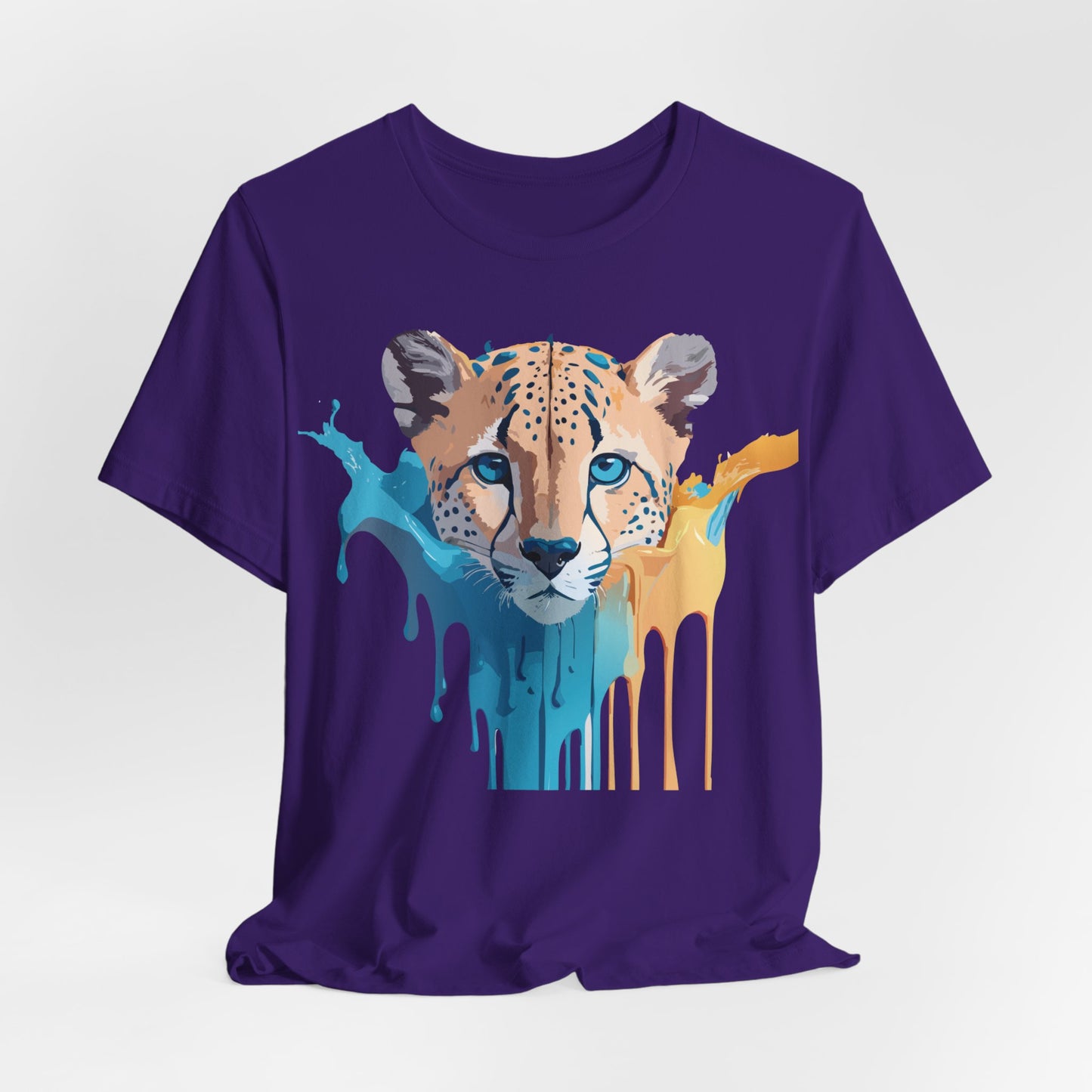 Natural Cotton Tee Shirt with Cheetah