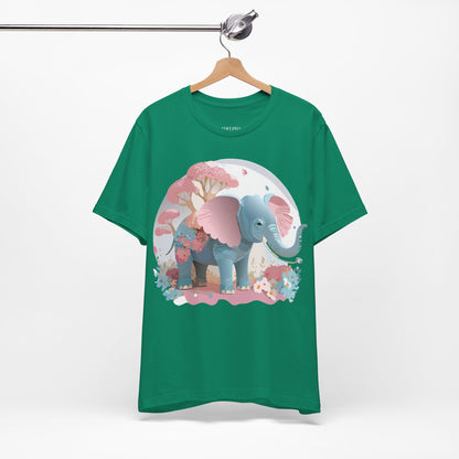 Natural Cotton Tee Shirt with Elephant Printify