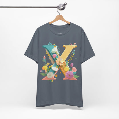 Natural Cotton Tee Shirt - Letters Collection - X Printify