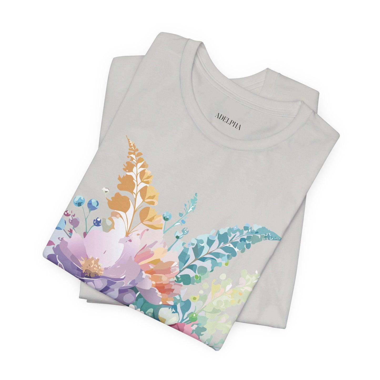 T-Shirt aus natürlicher Baumwolle mit Blumen