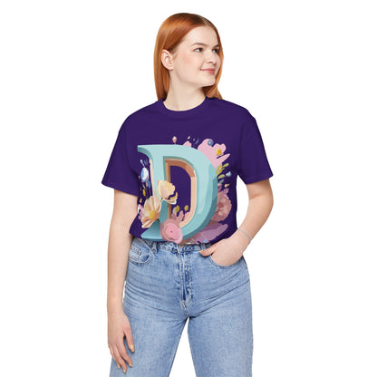 Natural Cotton Tee Shirt - Letters Collection - D Printify