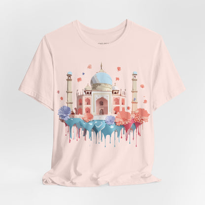 Natural Cotton Tee Shirt - Taj Mahal, India Printify