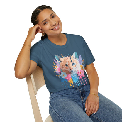 Unisex Cat Shirt Softstyle Tee 100 Percent Ring Spun Cotton Gildan 64000
