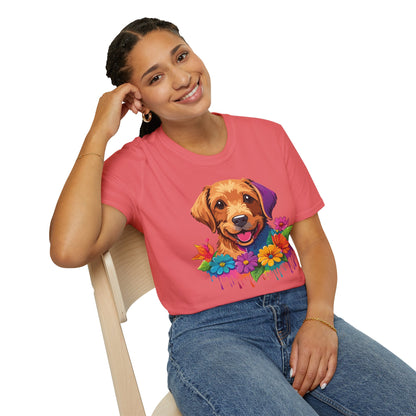 Unisex Dog Shirt With Animals Tee Softstyle Gildan 64000 Comfort Fit