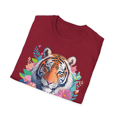 Tiger Themed Unisex Cotton Short Sleeve T Shirt Animal Print Tee