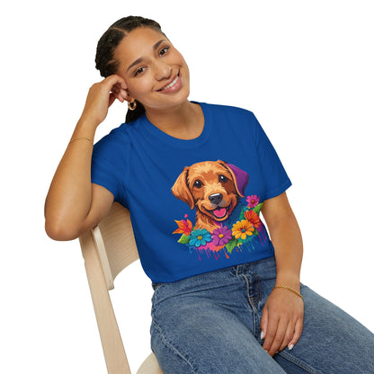 Unisex Dog Shirt With Animals Tee Softstyle Gildan 64000 Comfort Fit