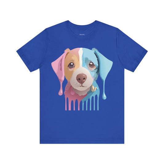 Natural Cotton Tee Shirt with Dog